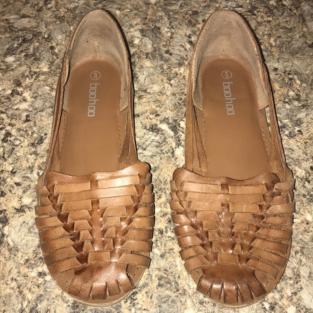 Tan weave sandals